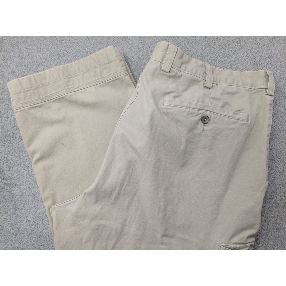 Duluth Trading Co Flex Ballroom Khakis Pants Mens 42x32 Tan Cotton Blend